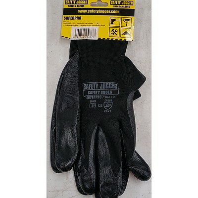 Safety Jogger Superpro Size 10 Work Gloves - Lot of Seven Pairs - New