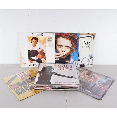 Quantity of Approximately 20 x Vinyl 12 Inch Records Including Wham, INXS, Simply Red and More