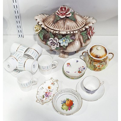 A Group of Vintage Porcelain, Including Italian Urn, and Ridgeway Coffee Set