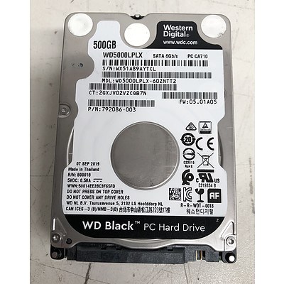 Western Digital (WD5000LPLX) WD Black 500GB SATA Hard Drives - Lot of Four