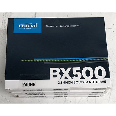 Crucial (BX500) 240GB SATA 2.5-Inch Solid State Drive - Lot of Four *Brand New
