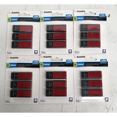 RiDATA 32GB USB Flash Drive Three Pack - Lot of Six *Brand New