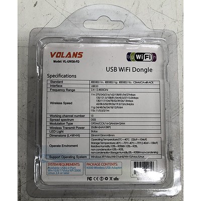 Volans (VL-UW30-FD) Wi-Fi Dongle - Lot of Eight *Brand New