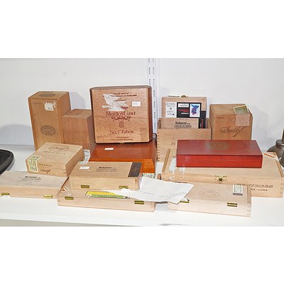 Quantity of Various Vintage Cigar Boxes as Shown