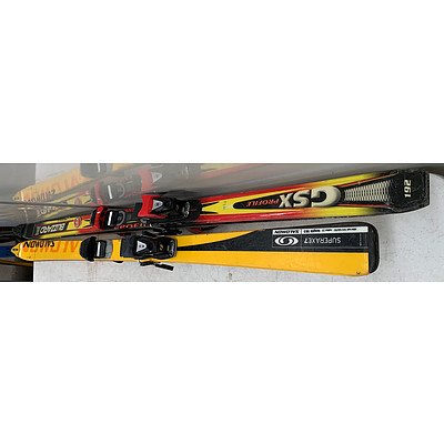 Set of Salomon And Blizzard Skis- Lot Of Two