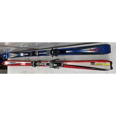 Set Of Salamon And Blizzard Skis- Lot Of Two