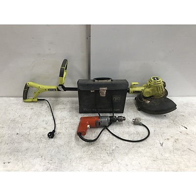Ryobi 500W Line Trimmer and Power Drill