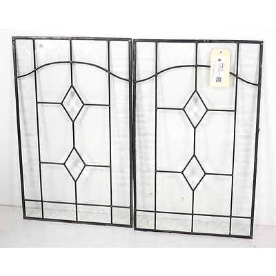 Pair of Decorative Leadlight Glass Panels (2)