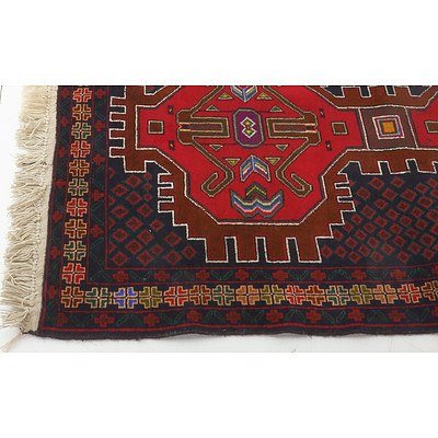Persian Hamadan Hand Knotted Village Weave Wool Rug