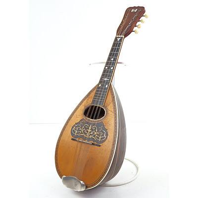Antique Eight String Short Neck Bouzouki with Tortoise Shell and Mother of Pearl Inlay