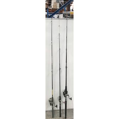 Three Fishing Rods with Reels (3)