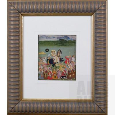 A Framed Reproduction of an Indian Miniature, 42 x 36 cm