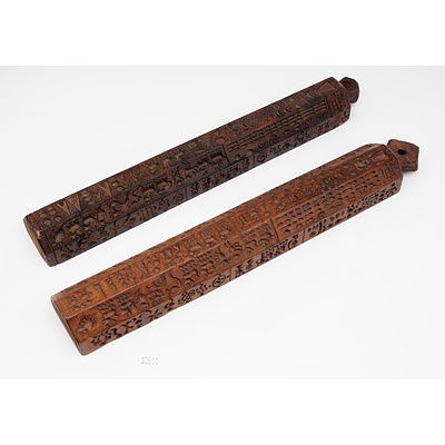 Two Eastern Carved Incense Holders