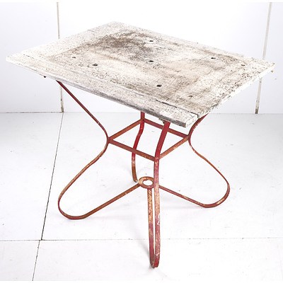 Vintage Metal Based Garden Table with Later Top