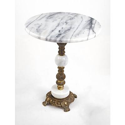 Vintage Italianate Brass and Marble Side Table