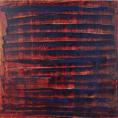 Perrod (20th Century), Blue on Red on Yellow, Acrylic on Canvas