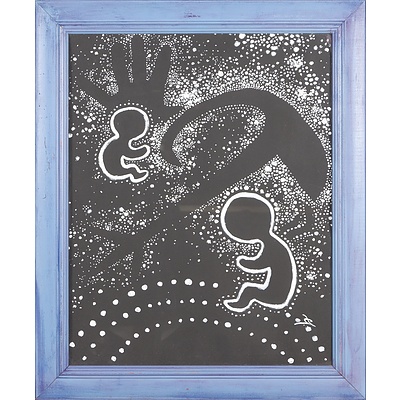 Chris Tobin, Spirit Children, Acrylic on Paper, 49 x 39 cm