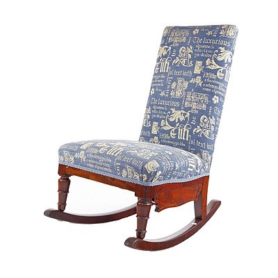 Victoria Mahogany Rocking Chair, Mid to Late 19th Century