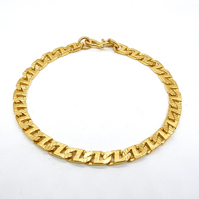 22ct Yellow Gold Bracelet, 17.5g