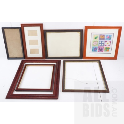 Framed Tapestry and Assorted Picture Frames
