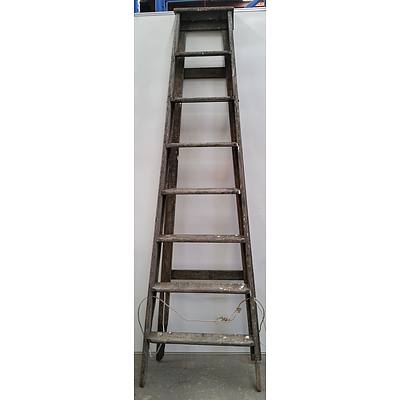 Vintage A Frame Hardwood Ladder