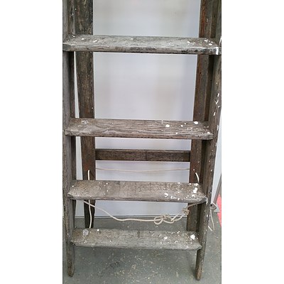 Vintage A Frame Hardwood Ladder