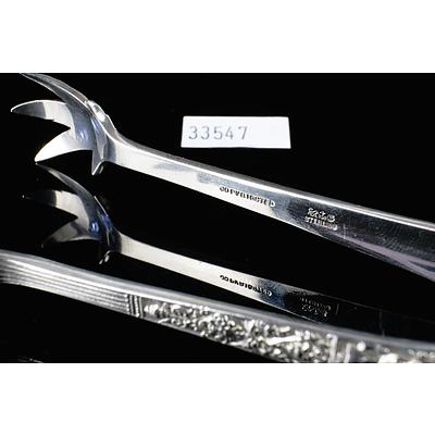Sterling Silver Tongs with Bird Claw Tips, Birmingham