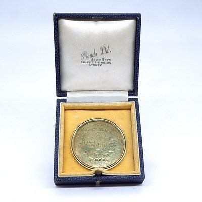 Antique Silver Gold Plated Commemorative Medallion, With Inscription 1848