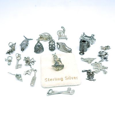 Collection of 16 Sterling Silver Charms