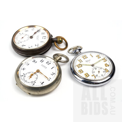 Two Vintage  Swiss Moeris Pocket Watches, One with The Capital Lever Moore Bros Queanbeyan Marked to Dial, with Swiss Felicia Deluxe Pocket Watch