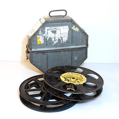 Vintage Columbia Metal Film Case with Two Film Reels