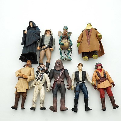Collection of Kenner and Hasbro Star Wars Figures, Including Chewbacca, 1995-1999