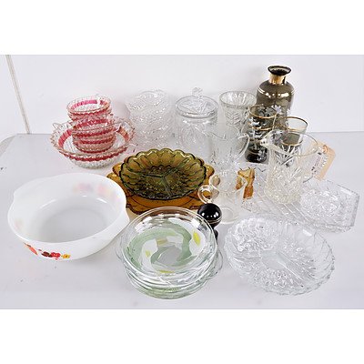 Large Group of Assorted Pressed Glass and Crystalwares