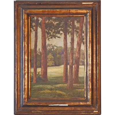 Hermann Stuhr (Germany 1870-1918) Untitled Forest Scene 4 Oil on Canvas Board