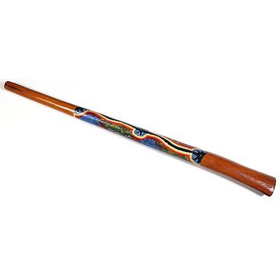 Aboriginal Didgeridoo, Goanna, Synthetic Polymer Paint on Hollow Log