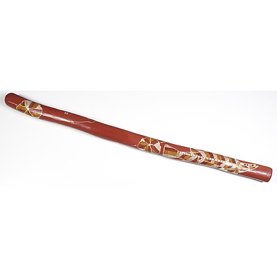 Aboriginal Didgeridoo, Barramundi, Synthetic Polymer Paint on Hollow Log