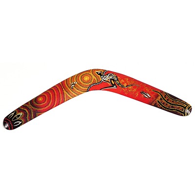 Aboriginal Boomerang, Synthetic Polymer Paint on Wood 
