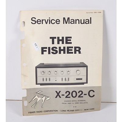 Vintage 'The Fisher' X-202-C Valve Amplifier with original Service Manual