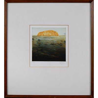 Jorg Schmeisser (1942-2012), Small Ayers Rock 1979, Etching, Edition 39/80, 15 x 14 cm (image size)