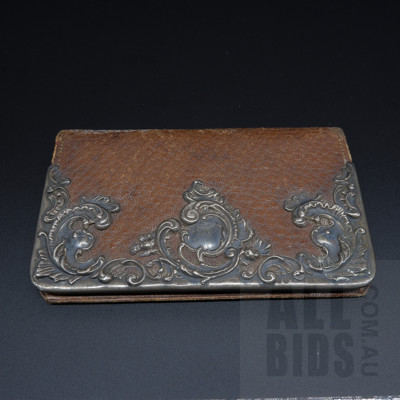 Antique German Sterling Silver Mounted Leather Wallet