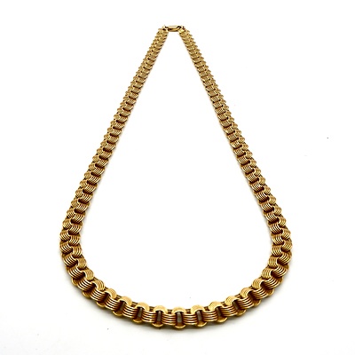 18ct Yellow Gold Flat Belcher Style Chain, 26.5g