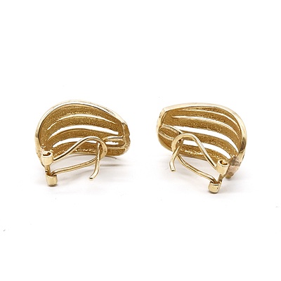 9ct Yellow Gold Cuff Style Earrings, 4.9g