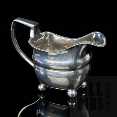Irish George III Crested Sterling Silver Sauceboat, Dublin 1812, 166g