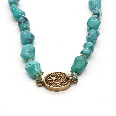 Strand of Tumbled Turquoise Beads