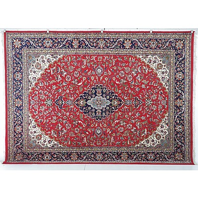 Eastern Kashan Hand Knotted Wool Pile Room Size Carpet