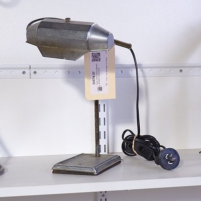 Early 20th Century Metal Adjustable Desk Lamp