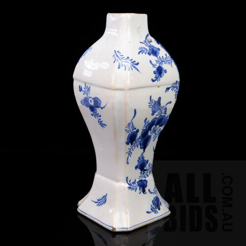 18th Century Dutch Delft Vase Signed IVK