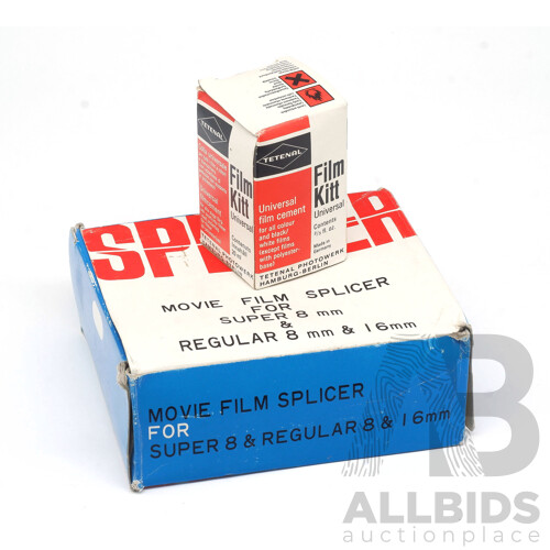 Vintage Film Splicer For 8mm and 16mm Plus Film Cement