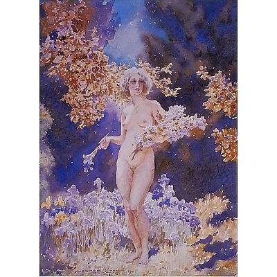 Norman Lindsay (1879-1969) Irises, Offset Print