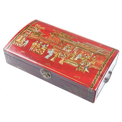 Chinese Lacquered Wood Wine Box